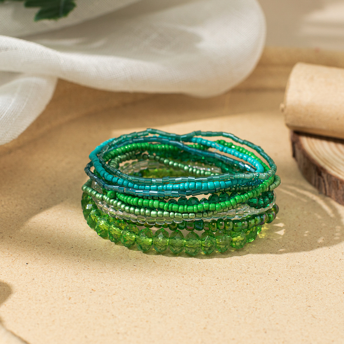 10pcs Boho Glass Rice Beads Bracelet Set for Women